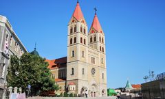 ทัวร์จีน ชิงเต่า เว่ยไห่ เยียนไถ มหาวิหารเซนต์ไมเคิล ย่านซาจื่อโข่ว เมืองโบราณหมิงสุ่ย ถนนคบเพลิงสายที่แปด ไม่เข้าร้านรัฐบาล