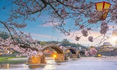 ทัวร์ญี่ปุ่น สงกรานต์ ฟุกุโอกะ ฮิโรชิม่า ชมซากุระสะพานคินไตเคียว ศาลเจ้าโมโตโนะสุมิอินาริ ถ้ำอะกิโยชิโด ใส่กิโมโนชมวัดรูริโคจิ