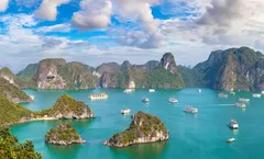 ทัวร์เวียดนาม ฮานอย ฮาลอง เกาะไก่ชน ถ้ำสวรรค์ โบสถ์หินตามด๋าว Mega Grand World ทางรถไฟฮานอย ล่องเรือฮาลองเบย์
