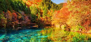 ทัวร์จีน เฉิงตู อุทยานเทพเทวดา อุทยานจิ่วจ้ายโกว สะพานหนานเฉียว แพนด้ายักษ์ปีนตึก IFS ใบไม้เปลี่ยนสี